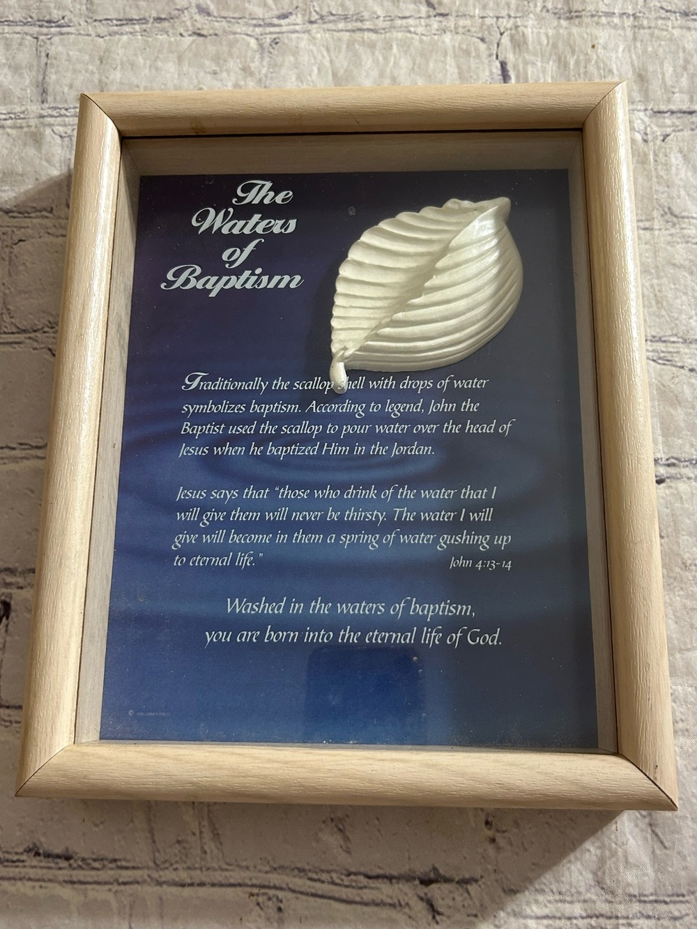 ABBEY PRESS VTG 3 DIMENSIONAL RELIGIOUS DECORATIVE LIGHT WOODEN FRAME SHADOW BOX